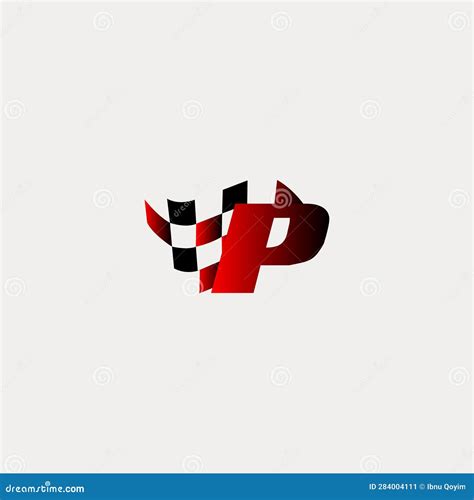 Letter P Flag Racing Design Vector Stock Vector Illustration Of