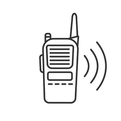 Walkie Talkie Lineaire Pictogram Dunne Lijn Illustratie Politie Radio