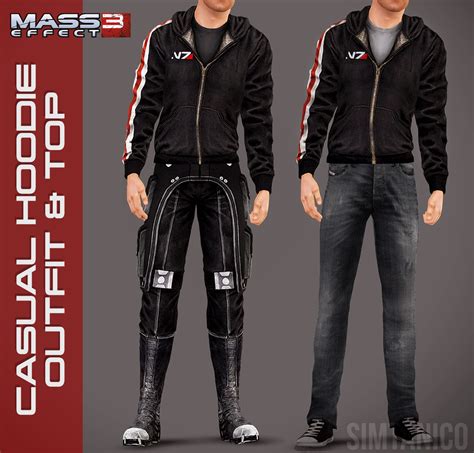 Mass Effect 3 N7 Casual Hoodie Outfit And Simtanico