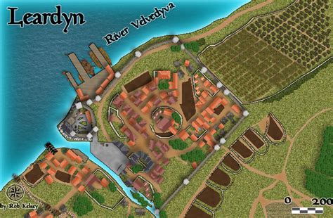 An Updated Map Of The Town Of Leardyn In The Lands Of Dyvers Town Map