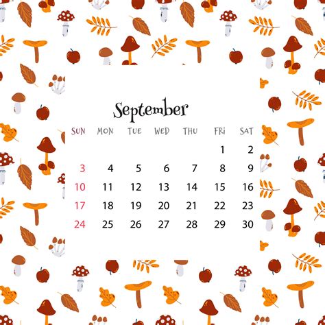 2023 Calendar for September. Vector illustration of month calendar on ...