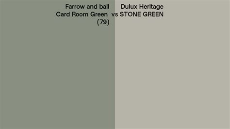 Farrow And Ball Card Room Green 79 Vs Dulux Heritage Stone Green Side