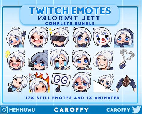 Huge X18 Valorant Jett Emotes Bundle 17x Normal 1x Animated Emote