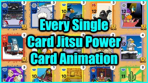 Every Single Card Jitsu Power Card Animation Club Penguin YouTube