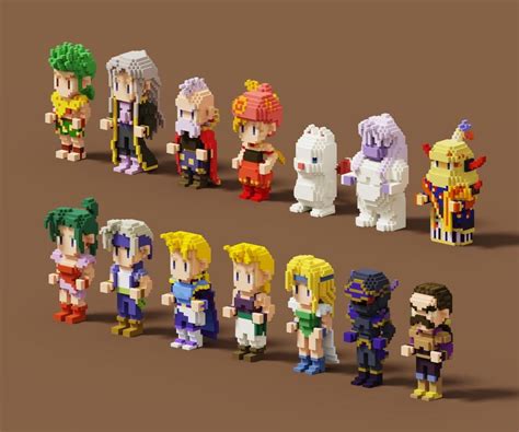 [OC] FF VI characters made with voxel : r/FinalFantasy