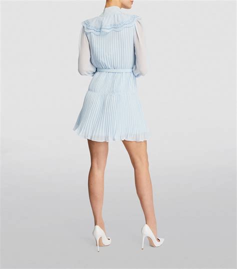 Womens Self Portrait Blue Belted Mini Dress Harrods US