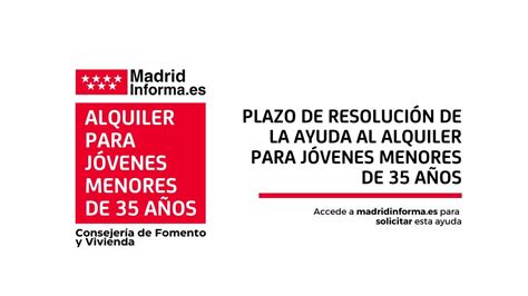 Comunidad de Madrid Plazo de resolución de la ayuda al alquiler para