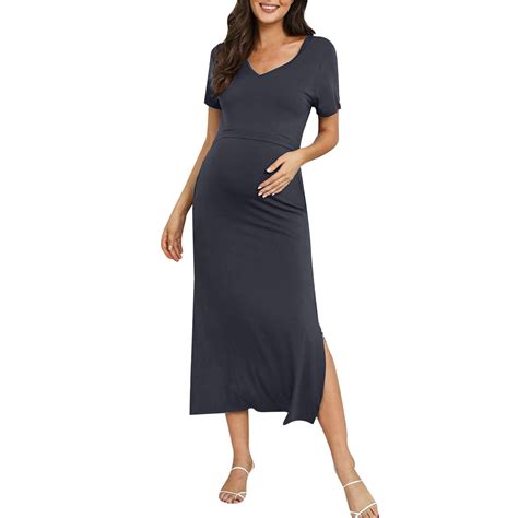 Taiaojing Womens Short Sleeves Maternity Dress Nursing Breastfeeding