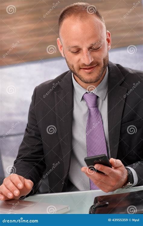 Businessman Using Mobilephone Stock Image Image Of Collar