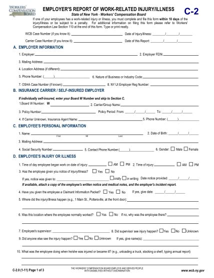 16 Nys Workers Compensation Forms C 2 Free To Edit Download And Print Cocodoc