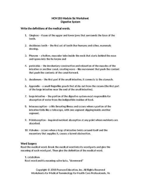 Hcm Module Six Worksheet Hcm Module Six Worksheet Digestive