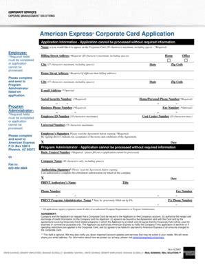 Fillable Online Treasurer Cua American Express Corporate Card