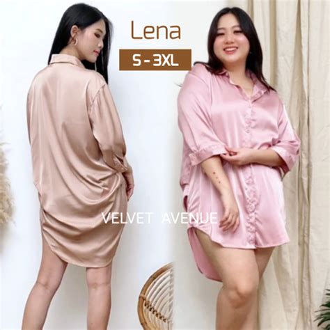 Jual Lingerie Kemeja Oversize Lena Baju Tidur Kancing Seksi Lingeri