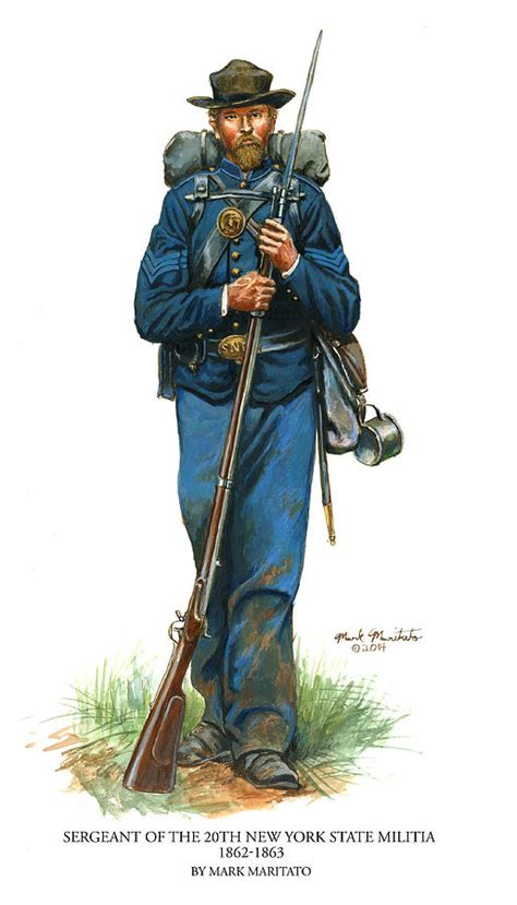 Sergeant 20th New York State Militia 1862 1863 Painting By Mark