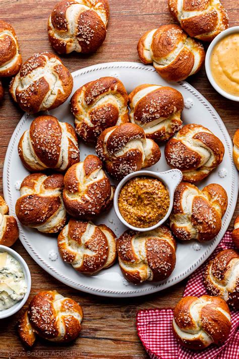 Soft Pretzel Knots With Various Toppings Sallys Baking Addiction