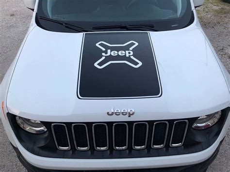 Jeep Renegade Hood Blackout Vinyl Decal Abanico