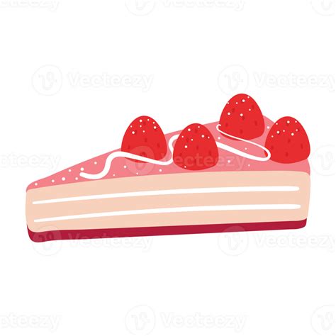 Drawing Cartoon Strawberry Cake Cute Food Sticker 32329058 Png