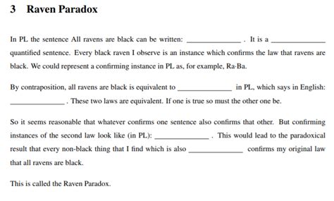 Solved 3 Raven Paradox In PL the sentence All ravens are | Chegg.com