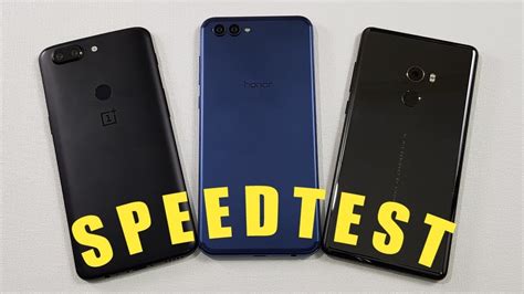 One Plus T Vs Honor V Vs Mi Mix Speed Test Comparison Youtube