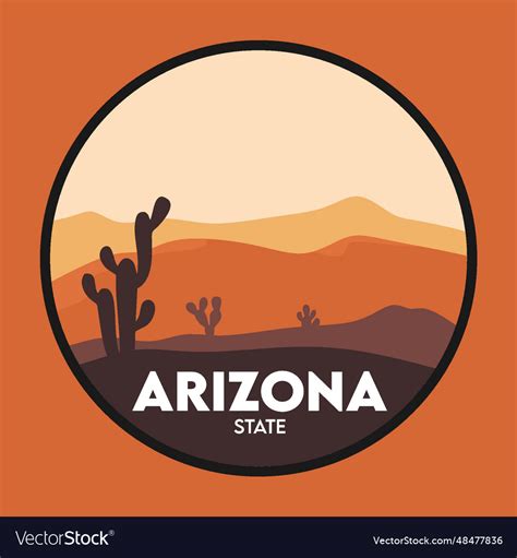 Arizona state with beautiful view Royalty Free Vector Image