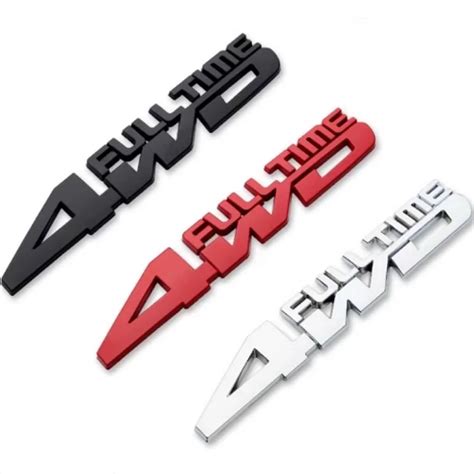 1pcs 4wd Metal 3d Chrome Car Stickers Badge Decal Car Styling Full Time