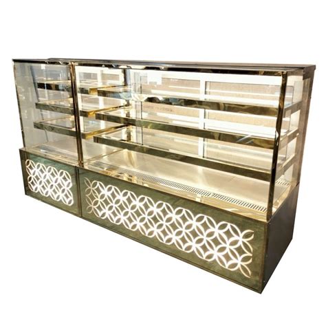 Rectangular Hot Cold Stainless Steel Sweet Display Counter For