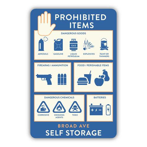 prohibited items sign incline absolute shop