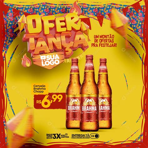 Ofertança Promoção Cerveja Brahma Social Media PSD Editável download