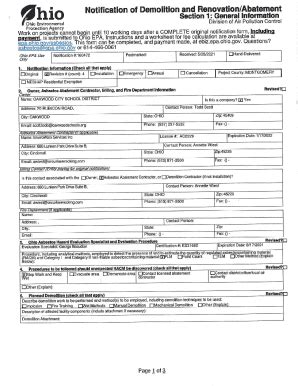 Fillable Online Notification Of Demolition And Renovation Abatement