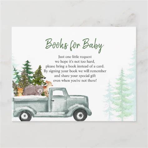 Winter Woodland Animal Books For Baby Postcard Zazzle