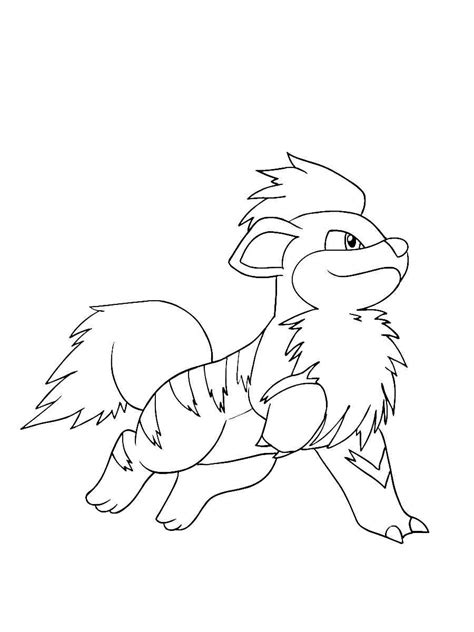 Growlithe Pokemon Coloring Pages Free Printable