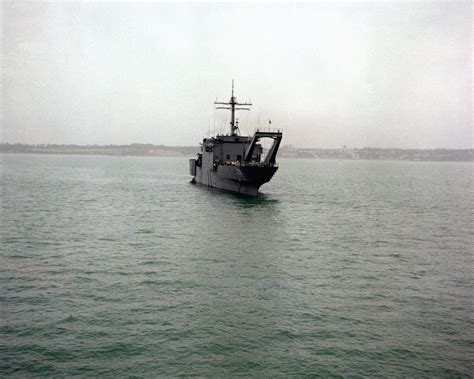 A Starboard View Of The Tank Landing Ship Uss Newport Lst