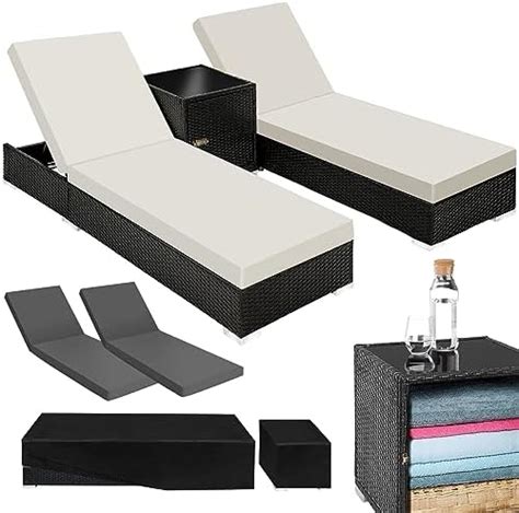 Tectake Set De X Chaise Longue Bain De Soleil Avec Dossier R Glable