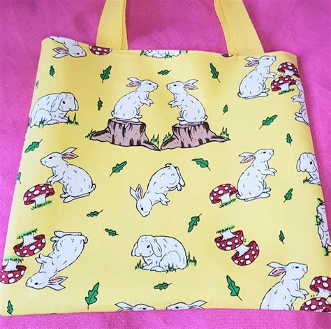 Easter Bunnies Bag Yellow Folksy