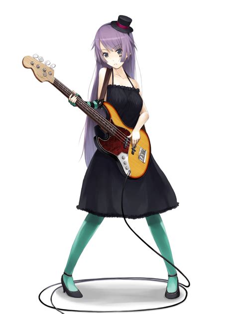 Safebooru 1girl Akiyama Mio Akiyama Mio Cosplay Bakemonogatari Bangs Bass Guitar Blue