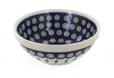 Blue Rose Polish Pottery Peacock Small Serving Bowl 1 Fred Meyer