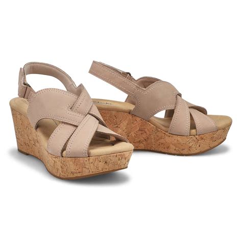 Clarks Women S Rose Erin Wedge Sandal Sand SoftMoc