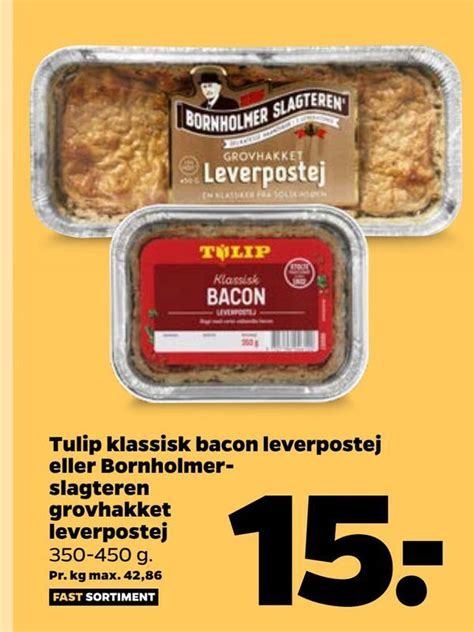 Tulip Klassisk Bacon Leverpostej Eller Bornholmer Slagteren Grovhakket