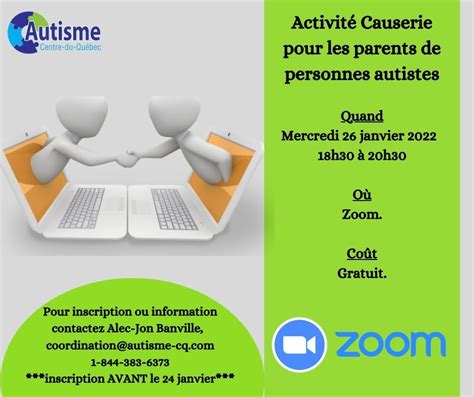 Virtuel Causerie Entre Parents H H Autisme Centre Du Qu Bec