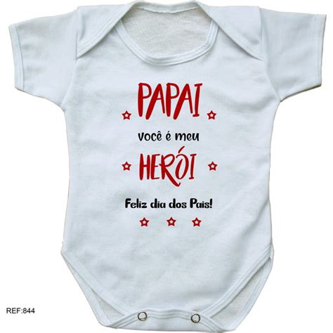 body bebê personalizado papai você é meu herói dia dos pais