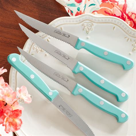 The Pioneer Woman Frontier Teal 4 Piece Steak Knife Set Walmart