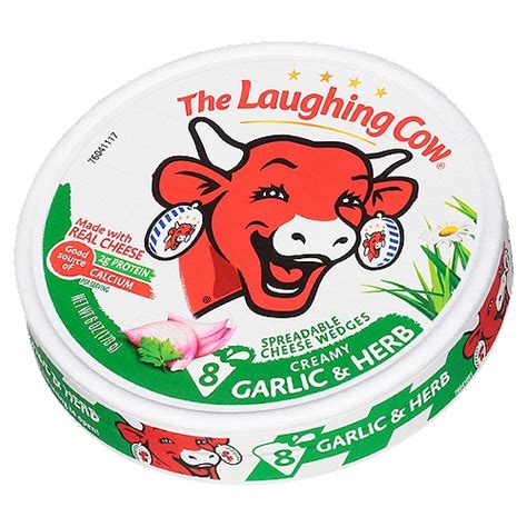 The Laughing Cow Creamy Garlic And Herb Spreadable Cheese Wedges 8 Count