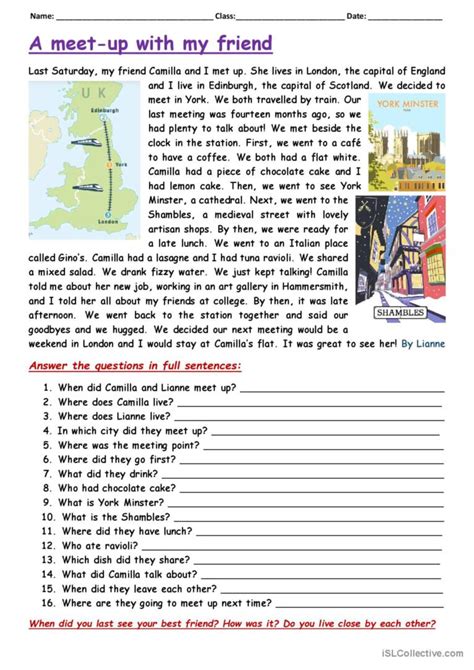 Reading Comprehension Exercise Gener English Esl Worksheets Pdf And Doc