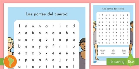 Sopa De Letras Partes Del Cuerpo Hecho Por Educadores