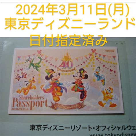 【未使用】複数有り【2024年3月11日月9時入園】東京ディズニーランド 株主優待チケット 1枚 311 ディズニー チケット