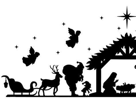 Nativity Silhouette Bundle Svg, Commercial Use, Santa Claus Bundle ...