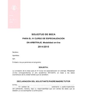 Fillable Online Icab Solicitud De Beca Para El IV Curso De