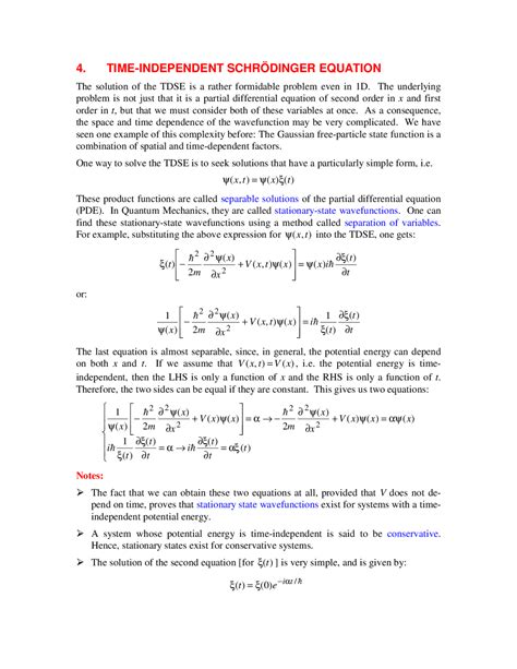 Schrodinger Equation Time Independent