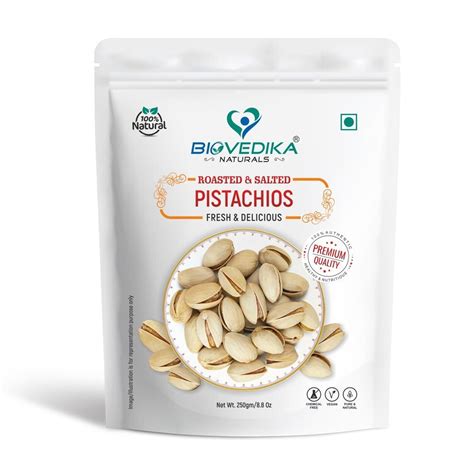 Biovedika Roasted And Salted Pistachios Packaging Type Pouch