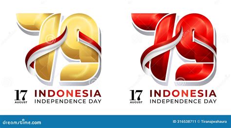 79th Indonesian Independence Concept Logo Stock Vector Illustration Of Symbol Poster 316538711